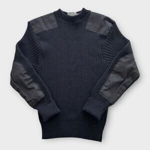 Vintage Commando Stark Young Assoc Wool Sweater Sz 46 USA Made Elbow Patches
